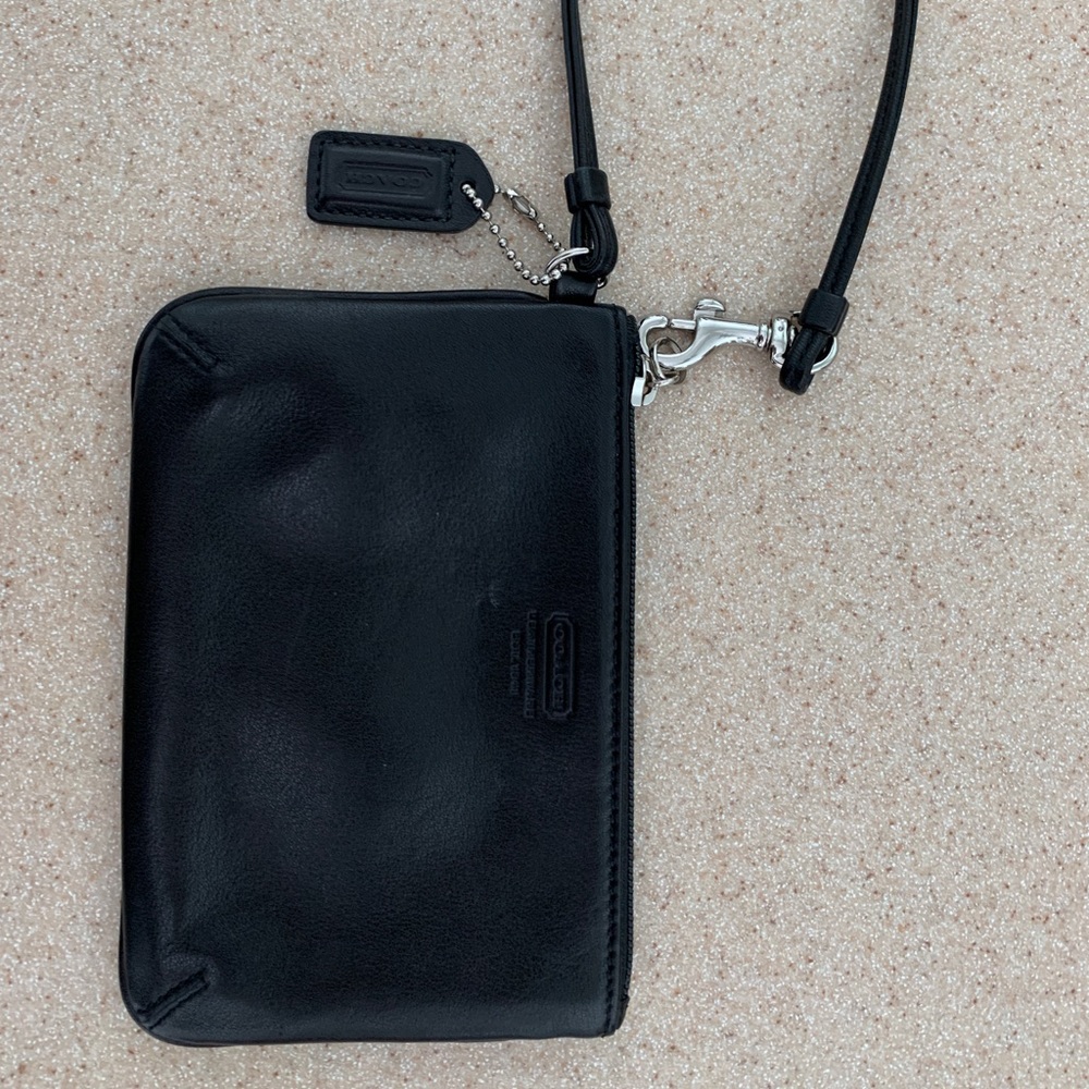 Coach wristlet black leather